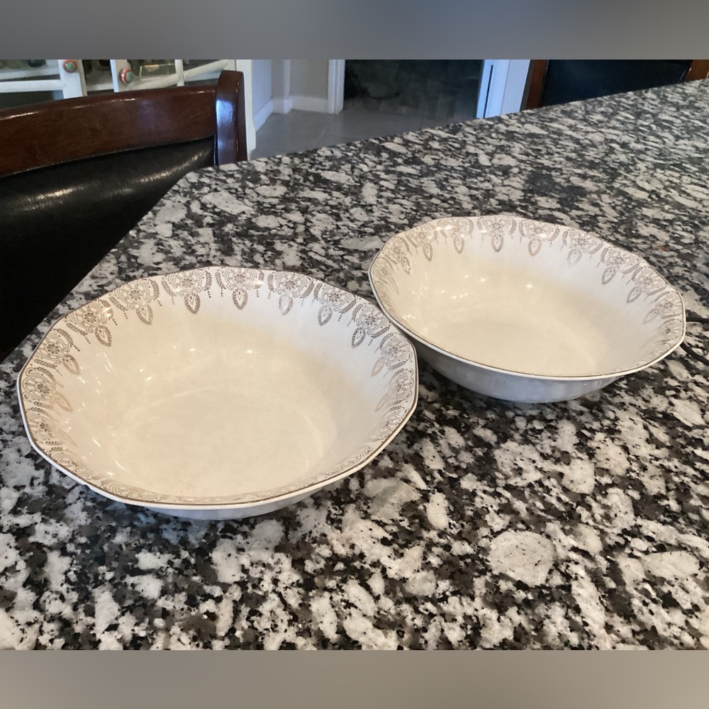 Royal China 22K Gold 8 3/4” MANHATTAN Serving Bowls - Set of 2